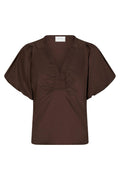 Irina Poplin Blouse | Dark Brown