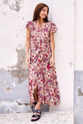 Luna Flared Wrap Dress | Vivid Rouge