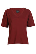 Ulla Ss Vneck Tshirt | Bordeaux