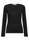 Elaine Seamless Silk O-Ls Tee  |  Black