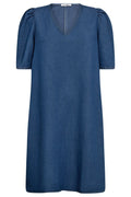 Denim V-Dress 36552 | Denim Blue