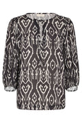 Tiri Blouse | Black Offwhite