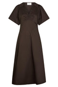 Illana Poplin Dress | Chocolate Brown