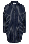 Sebi Stripe Pleat Shirt 35625 | Navy