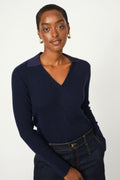 Relena Rib Polo Knit |  Maritime Blue