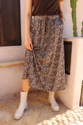 Alma Loose Skirt | Mocca Brown Lace