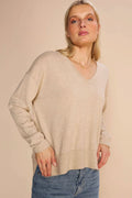 Tani V-Neck Knit | Cement