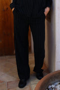 Neo Pants | Black Pinstripe