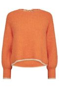 Coralie Bow Ls Rib Knit 32157 | Orange