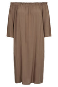 Odette Offshoulder Dress | Light Brown