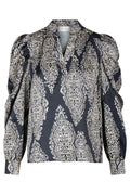Ronesizeslyn Paisley Drop Blouse | Navy