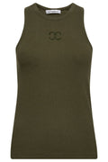 Sahara Embroidery Tank Top | Army