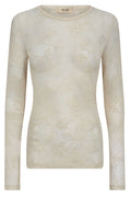 Loretta Velvet Leafy Blouse  |  Ecru