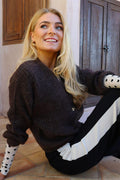 Fro O Neck Cardigan | Chocolate