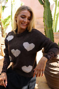 Fro Heart Pullover | Chocolate Ivory Heart