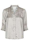 Diana Vibrant Dot Blouse | Light Taupe