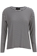 Natalia Ls Boxy Blouse | Navy Creme S Stripe