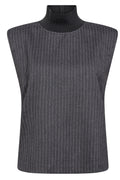 Ida Pin Stripe Top 35226 | Mid Grey