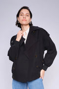Zabi Trench Bomber Jacket  |  Black