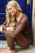 Isa Legging | Dark Brown Lines