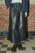 Deena Leather Skirt |  Black