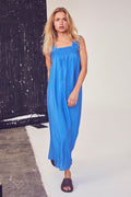 Callum Smock Long Strap Dress | New Blue