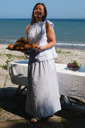 Yara Stripe Long Skirt | Light Blue