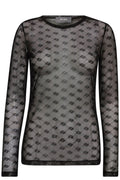 Loretta Velvet Mesh Blouse  |  Black