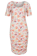 Alma Ss Turn Dress | Creamy Peach Flower