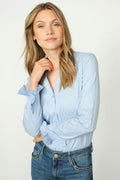Hassie Pleat Shirt |  Brunnera Blue