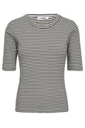 Saracc Stripe Rib Tee | White black
