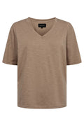 Ulla Ss Vneck Tshirt | Dusty Light Brown