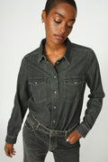 Natalie Denim Shirt |  Grey