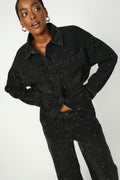 Emme Studs Shirt |  Dark Grey Denim