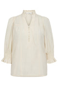Aila Frill Ss V-Blouse 35866 | Off White