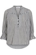 Nora Frill Ss Blouse 35798 | White black