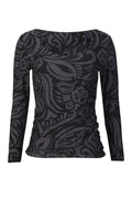 Alma Ls Turn Top | Dark Grey Black Tia