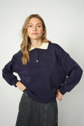 Vada Polo Sweatshirt |  Maritime Blue