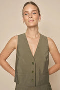 Lua Edena Vest | Dusty Olive