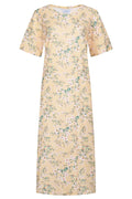 Alma Tshirt Dress | Yellow Green Flower