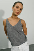 Cressida Melange Knit Top |  Black