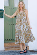 Luna Panel Strap Dress | Blue Zebra