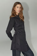 Poppy Eyelet Tie Shirt Dress 36525 | Black