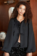Daliska Dull Satin Blouse | Black