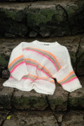Minna Striped S/S Jumper | White Neon