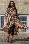 Luna L/S Wrap Dress | Golden Leopard