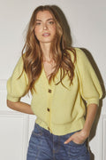 Theresa Ss Cardigan 32231 | Pastel Yellow