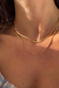 Double Snake Chain Necklace | Gold