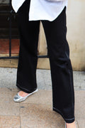Asta Wide Pants | Black Denim