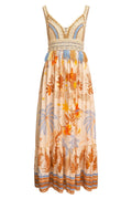 Printed Crochet Dress | Beige